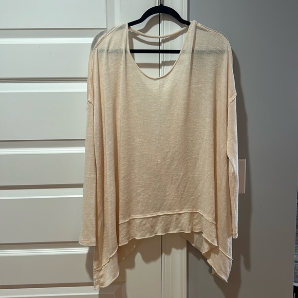 Free People We The Free Knot Back Cream Top Size M - Picture 1 of 7